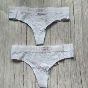 HUGO logo-waistband thong